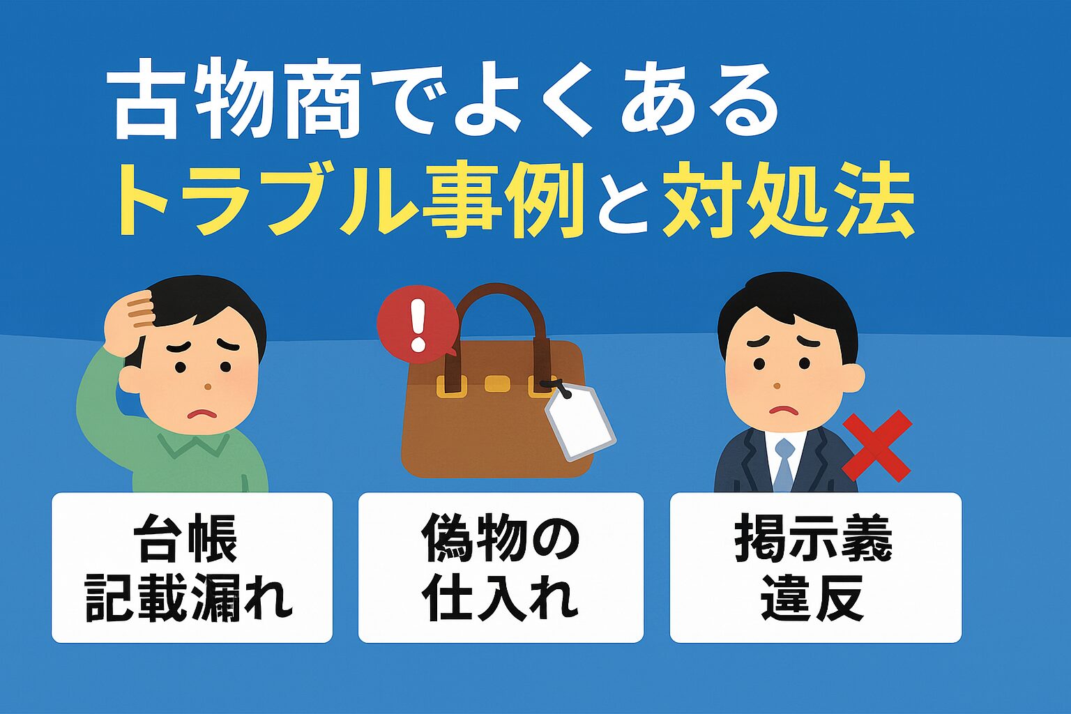 古物商でよくあるトラブル事例と対処法｜許可取消・監査リスクを回避するために